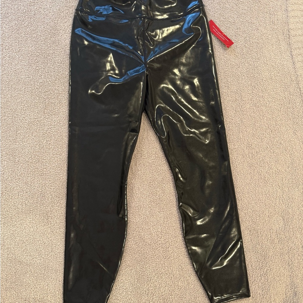 Carbon38 Black Glossy Vinyl Leggings with Tag
